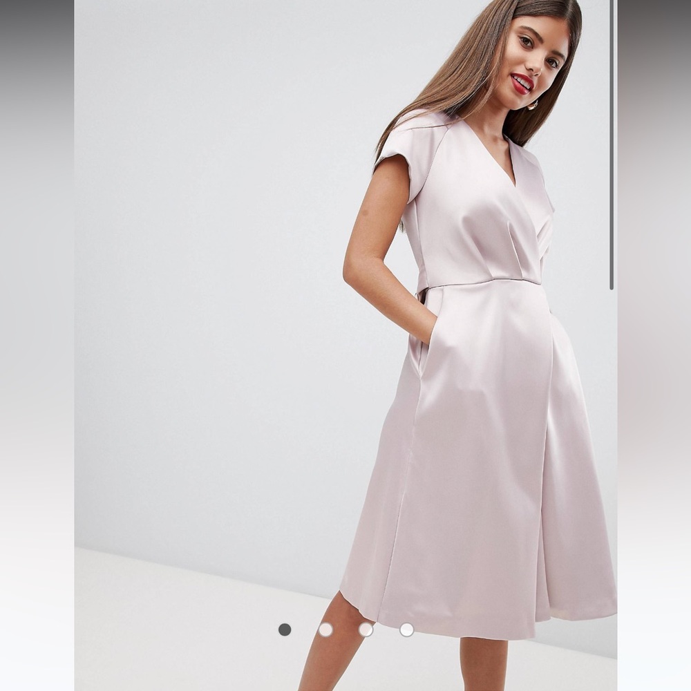 Closet London tie waist blush dress brand new - Picture 8 of 8